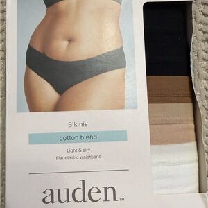Auden Cotton Blend Bikini Pack - Black, Tan, White 1X woman’s